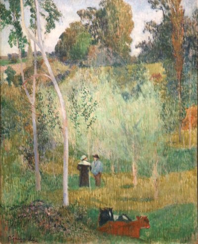 Gesprek in de Velden door Paul Gauguin